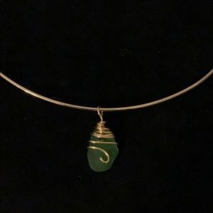 Wire wrapped sea glass necklace VACATION HOLD